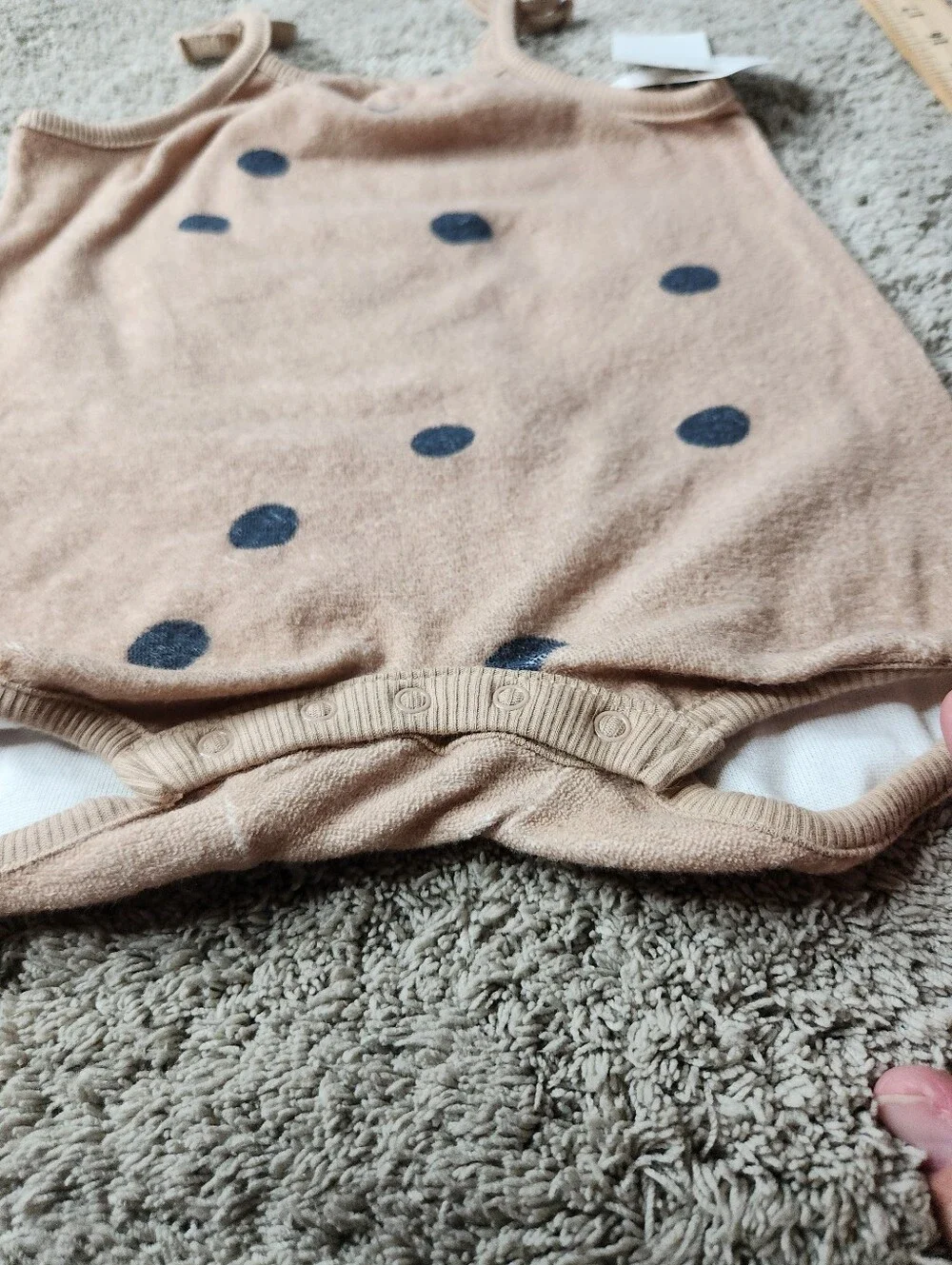 Grayson Mini Baby Girls' Polka Dots Romper - Brown 6-9M